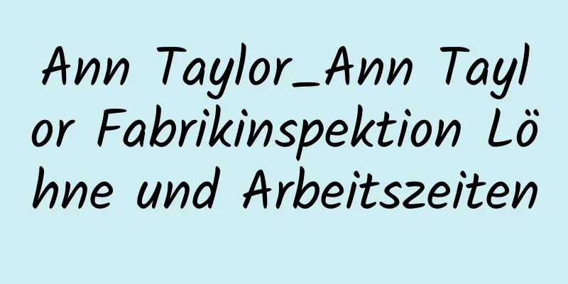 Ann Taylor_Ann Taylor Fabrikinspektion Löhne und Arbeitszeiten