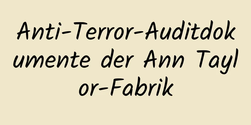 Anti-Terror-Auditdokumente der Ann Taylor-Fabrik