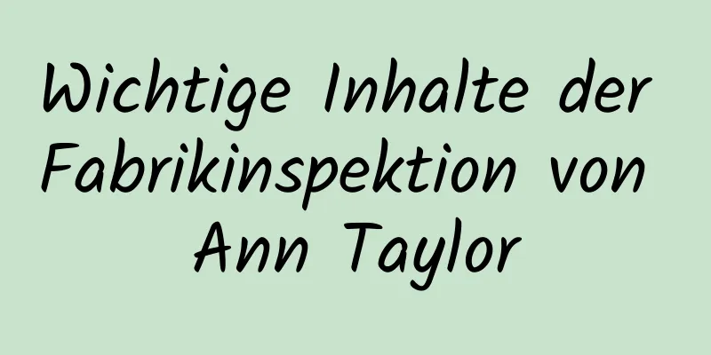 Wichtige Inhalte der Fabrikinspektion von Ann Taylor