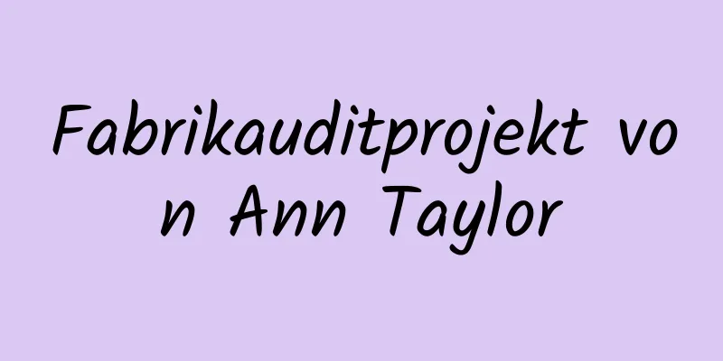 Fabrikauditprojekt von Ann Taylor