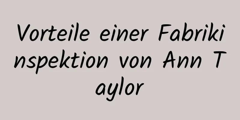 Vorteile einer Fabrikinspektion von Ann Taylor