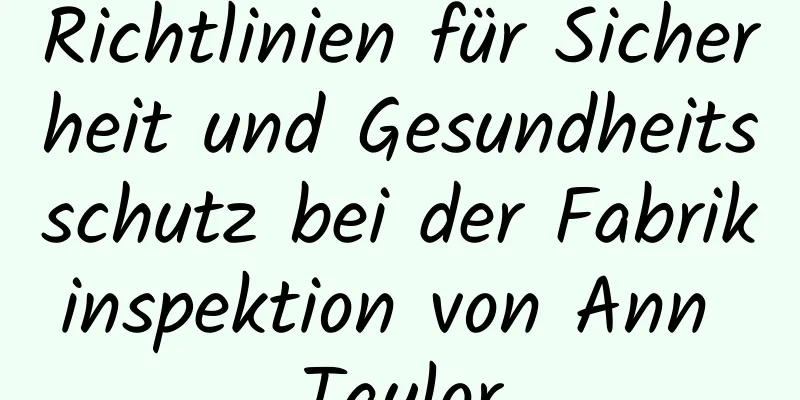 Richtlinien für Sicherheit und Gesundheitsschutz bei der Fabrikinspektion von Ann Taylor