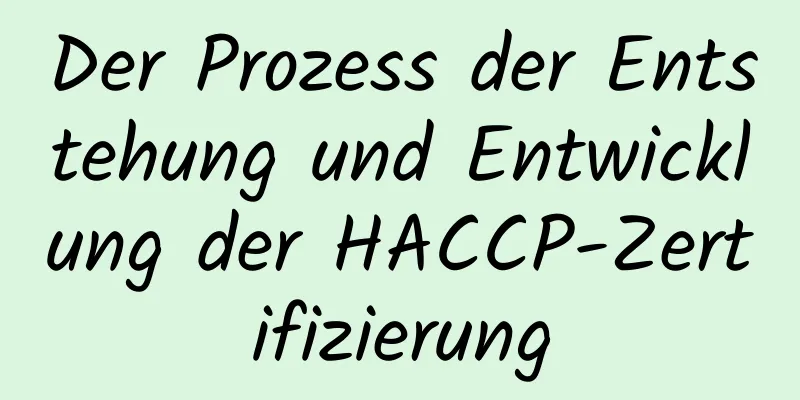 Der Prozess der Entstehung und Entwicklung der HACCP-Zertifizierung