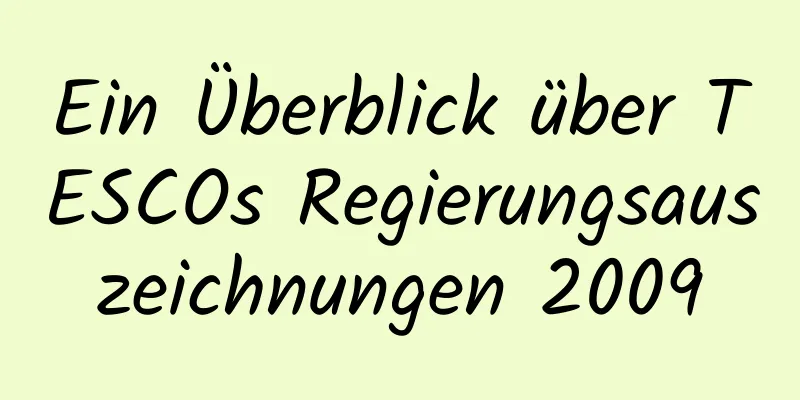 Ein Überblick über TESCOs Regierungsauszeichnungen 2009