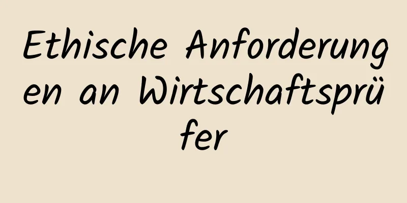 Ethische Anforderungen an Wirtschaftsprüfer