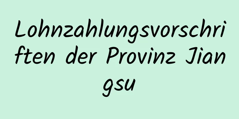 Lohnzahlungsvorschriften der Provinz Jiangsu