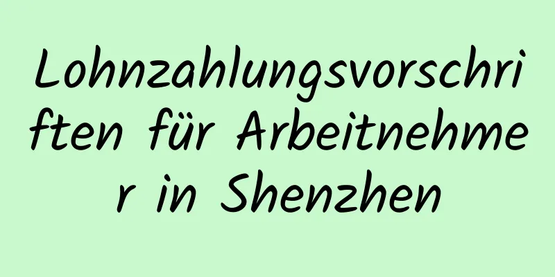 Lohnzahlungsvorschriften für Arbeitnehmer in Shenzhen