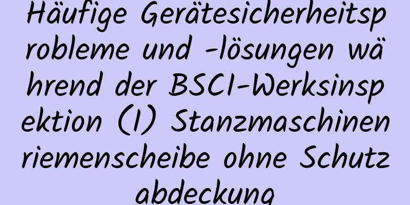 Häufige Gerätesicherheitsprobleme und -lösungen während der BSCI-Werksinspektion (I) Stanzmaschinenriemenscheibe ohne Schutzabdeckung