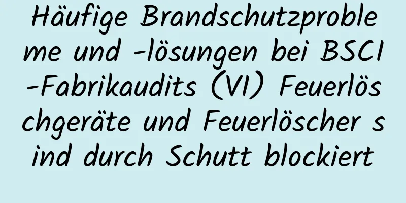 Häufige Brandschutzprobleme und -lösungen bei BSCI-Fabrikaudits (VI) Feuerlöschgeräte und Feuerlöscher sind durch Schutt blockiert