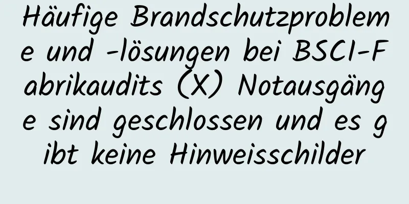 Häufige Brandschutzprobleme und -lösungen bei BSCI-Fabrikaudits (X) Notausgänge sind geschlossen und es gibt keine Hinweisschilder