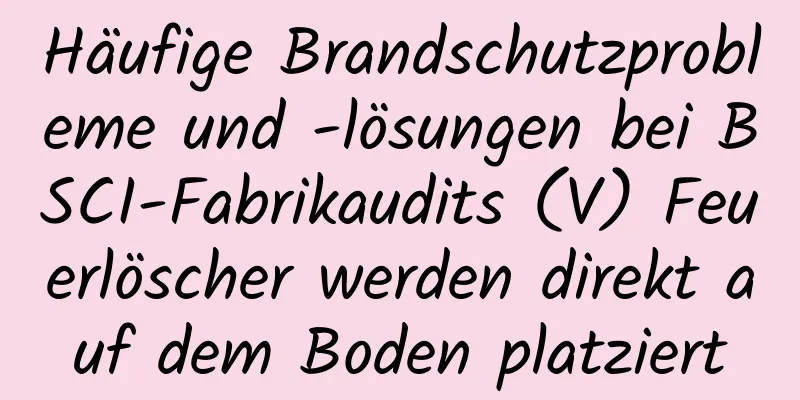 Häufige Brandschutzprobleme und -lösungen bei BSCI-Fabrikaudits (V) Feuerlöscher werden direkt auf dem Boden platziert