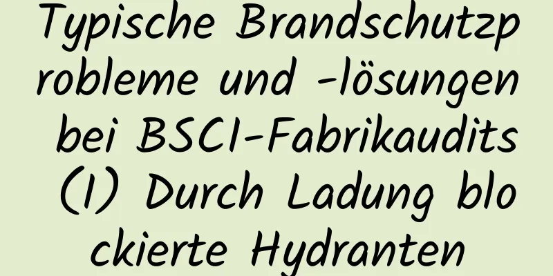 Typische Brandschutzprobleme und -lösungen bei BSCI-Fabrikaudits (I) Durch Ladung blockierte Hydranten